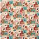 Kokka Canvas Patchwork fabric red with bear owl deer Japan 2
