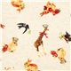 Kokka Canvas fabric with bunny giraffe bird dal Giappone1