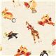 Kokka Canvas Stoff mit Hase Giraffe Vogel aus Japan 4