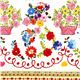 Kokka fabric Candy Party with flowers & border Japan 2