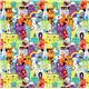 Kokka fabric for boys funny science fiction city 2