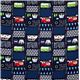 Kokka fabric for boys with cars fire engine bus 2