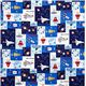 Kokka fabric for boys with spaceship rocket space 2
