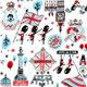 London fabric with Big Ben emblem guard by Kokka 1