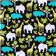 Michael Miller black fabric Zoology zoo animals 2