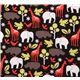 Michael Miller black-red fabric Zoology zoo animals 2
