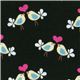Michael Miller Stoff Black Lovebirds Vgelchen 2