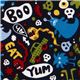 Michael Miller fabric Don't eat me skulls monsters 1