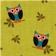Michael Miller fabric Olive Who's Hoot owls 1