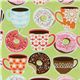 Michael Miller fabric Yummy donuts coffee cups 1