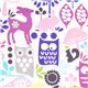 Michael Miller fabric forest life purple owl deer rabbit 1