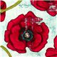 Michael Miller fabric with big red corn poppy flower 1
