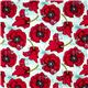 Michael Miller fabric with big red corn poppy flower 2