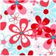 Michael Miller fabric with rosa and turquoise flowers 1