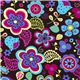 Michael Miller flower fabric turquoise-pink blossom 1