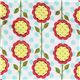 Michael Miller knit fabric Mod Blooms sunflowers 1