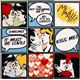 Michael Miller retro comic fabric Kiss me Love 1