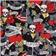 Michael Miller skull fabric Tattoo Love heart roses 1