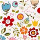 Riley Blake fabric with funny flowers heart leaf 1