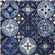 Robert Kaufman fabric with blue flower ornament silver 1