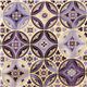 Robert Kaufman fabric with purple flower ornament gold 1