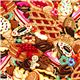 Timeless Treasures fabric with packed sweets from the USA 1