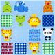animal fabric par Kokka with frog lion bear elephant 1