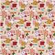 beautiful animal lin fabric with ornaments du Japon2
