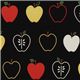 beautiful black apples fabric red-yellow Robert Kaufman 1