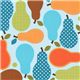 beautiful colourful pears fabric blue Robert Kaufman 1