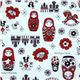 beautiful matryoshka dolls Kokka fabric Japan babushka 1