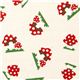 beige Kokka oxford fabric with toadstools du Japon1