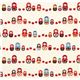 beige Kokka oxford fabric with matryoshka doll & apple 2
