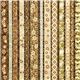beiger Robert Kaufman Stoff mit Blumen & Gold USA 2