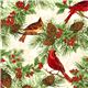 beige Timeless Treasures Christmas fabric birds fir cone 1