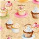 beige cupcakes fabric cherry Robert Kaufman kawaii 1