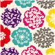 beiger echino Canvas Stoff mit bunten Blumen aus Japan 1