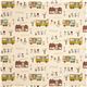 beige lino fabric animal children in school bus Kokka 2