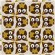 beige owls Kokka oxford cloth fabric kawaii Japan 1