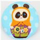 big panda matryoshka button blue Kokka fabric button 1