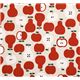 big red apples pears fabric by Kokka 2