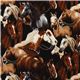 black American horses fabric by Robert Kaufman 1