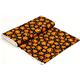 black Halloween designer fabric with orange pumpkins 3