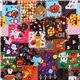 schwarzer Halloween Stoff Tiere Hexen Krbisse kawaii 1