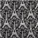 black Michael Miller fabric Eiffel Tower with flowers 2
