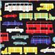 schwarzer Michael Miller Stoff Auto Bus kariert Plaid 1