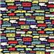 schwarzer Michael Miller Stoff Auto Bus kariert Plaid 2