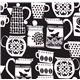 black Michael Miller fabric cups and pots 1