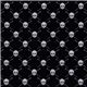 black Michael Miller fabric skulls knitting needle 2