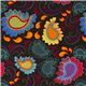 schwarzer Michael Miller Stoff mit Ornamenten Paisley 1